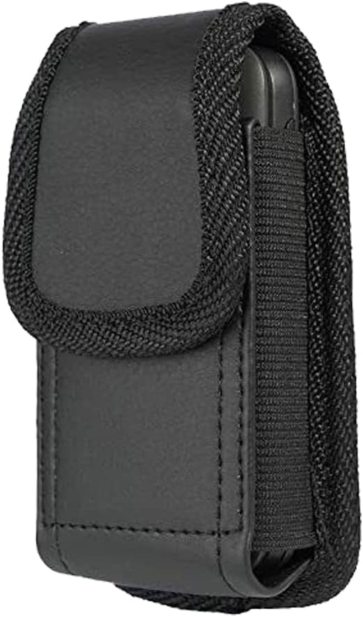 Funda Kyocera DuraXE Epic, Kyocera DuraXA Equip Case, Kyocera DuraXV Extreme Case, Funda elástica de piel vegana con clip de lazo de metal para