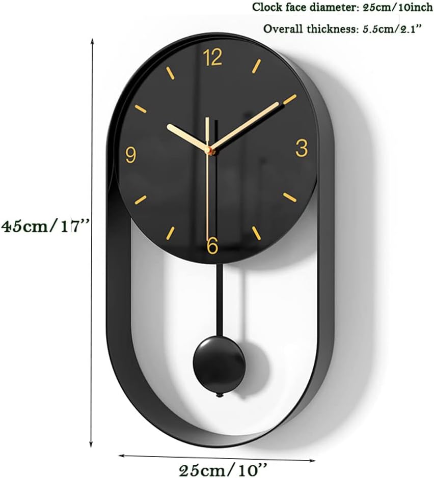 Reloj de pared Reloj de pared moderno con cara de 10 pulgadas, marco de metal decorativo y único, reloj de pared de diseño contemporáneo para sala