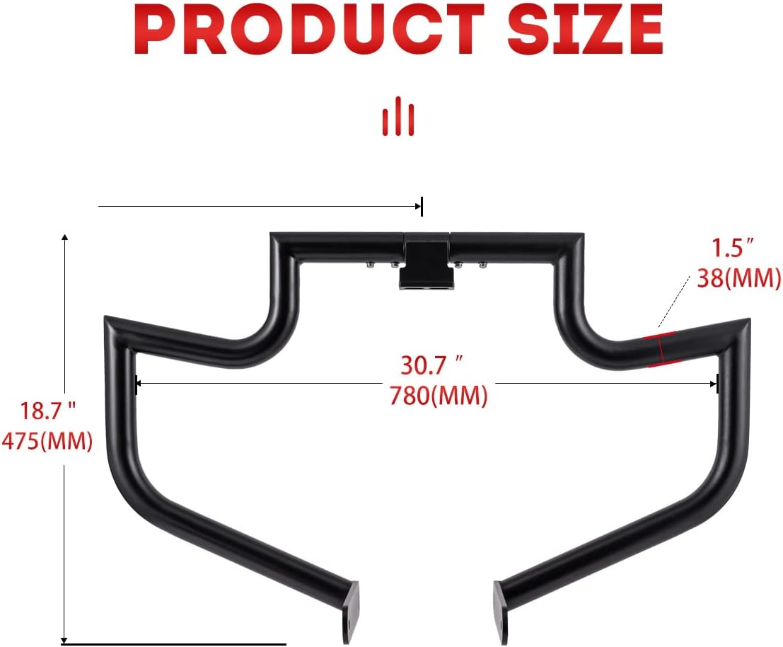 Barra de choque de 1.5 “Protector del motor Barra de autopista para Harley Sportster XL XLH 883 1100 1200 Custom Deluxe Hugger Sport (negro)