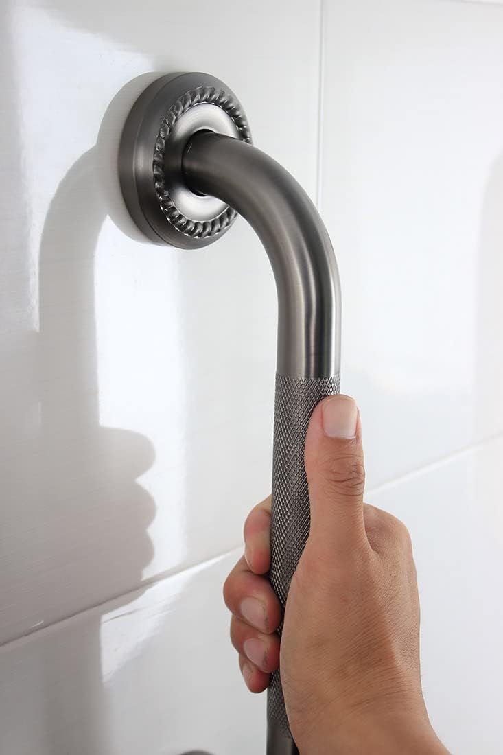 Barra de agarre de ducha de baño texturizada, pasamanos de bañera de 16 pulgadas, reposabrazos de seguridad de construcción resistente, disponible