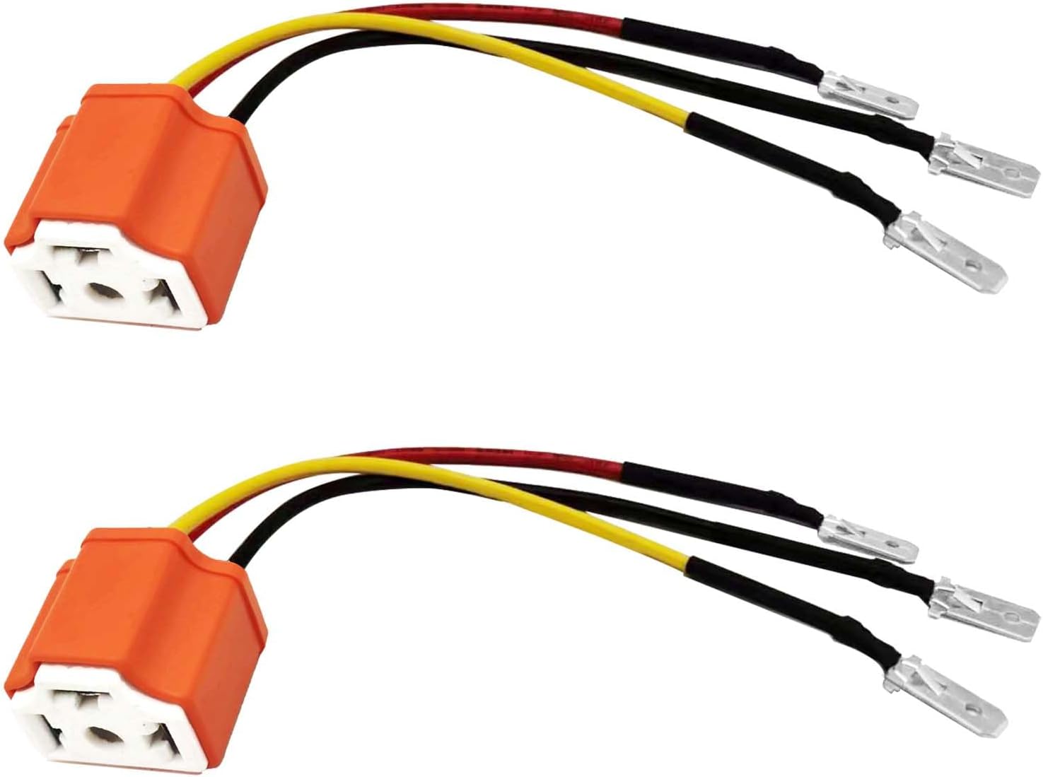 Zócalo de luz de arnés de cableado H4 9003 HB2 de cerámica  Conector con 3 adaptadores de arnés de cableado para arnés de relé H4, luz de camión de
