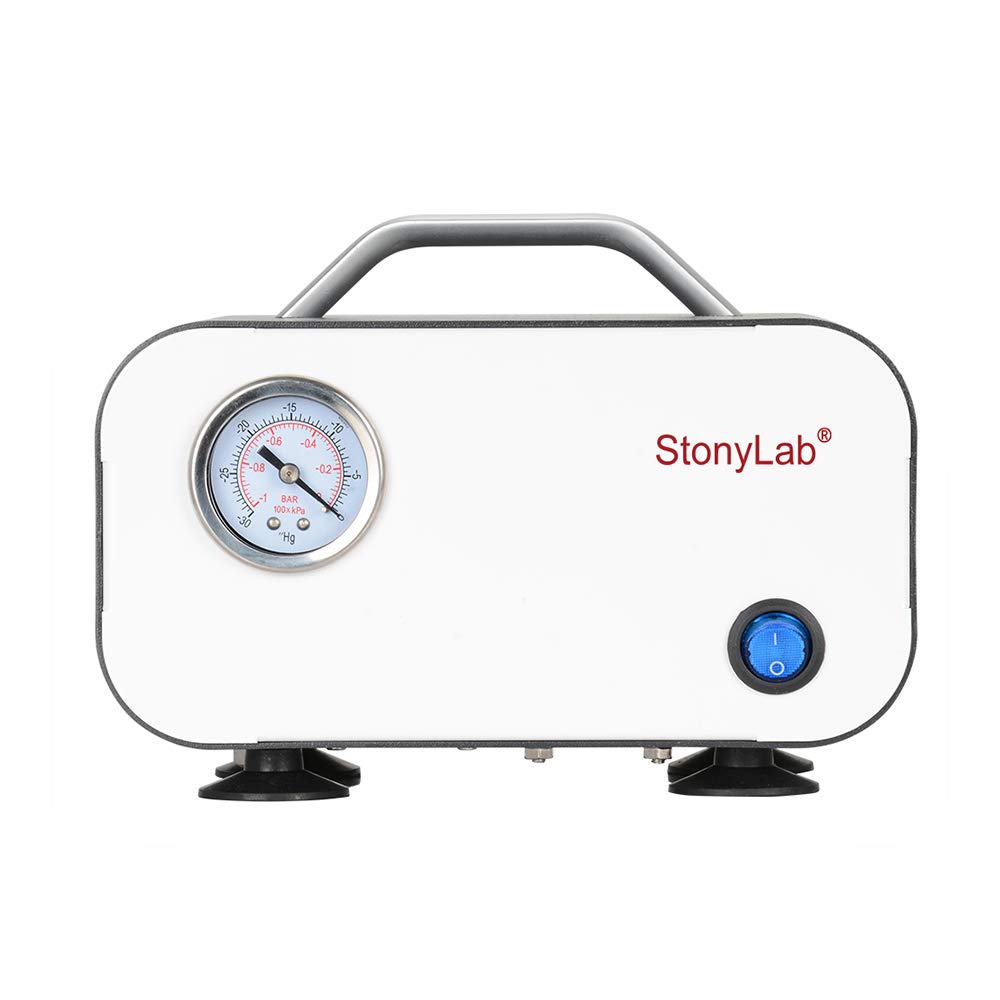 stonylab Bomba de vacío de diafragma, bomba de presión compacta sin aceite con caudal de 10 lmin para trabajo de laboratorio de destilación de