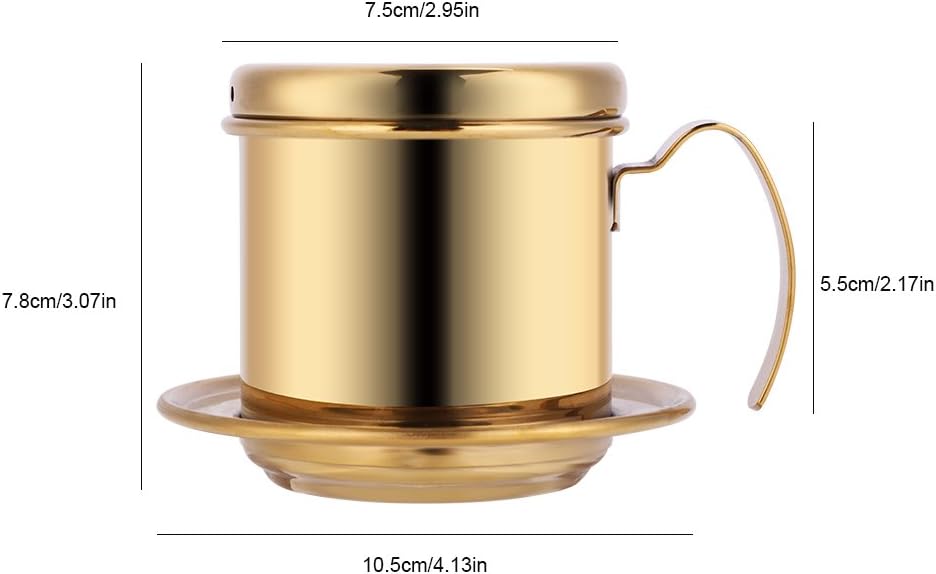 Filtro de café, filtro para cafetera vietnamita, reutilizable, de acero inoxidable, con infusión permanente para verter sobre gotero de café, regalo