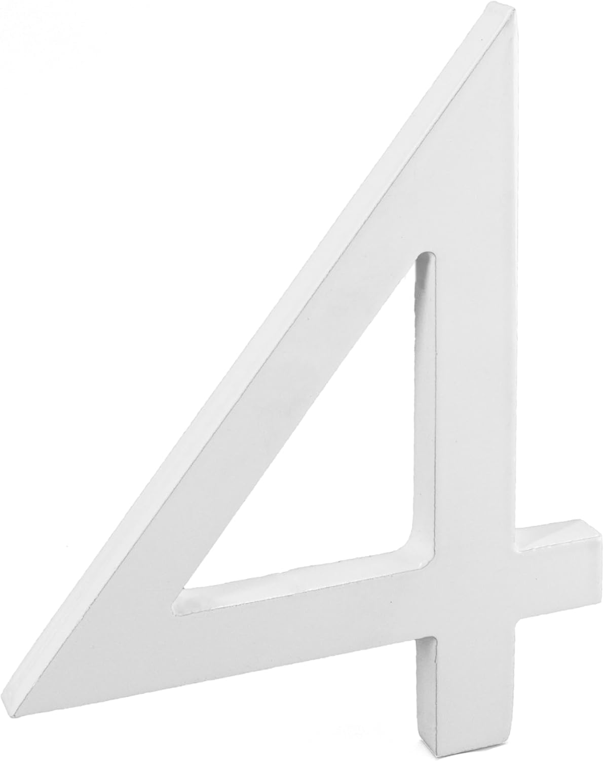 Montague Metal Products MHN-08-F-WE1-4 Números de casa de dirección flotantes modernos de aluminio cepillado sólido, 8 pulgadas, blanco recubierto