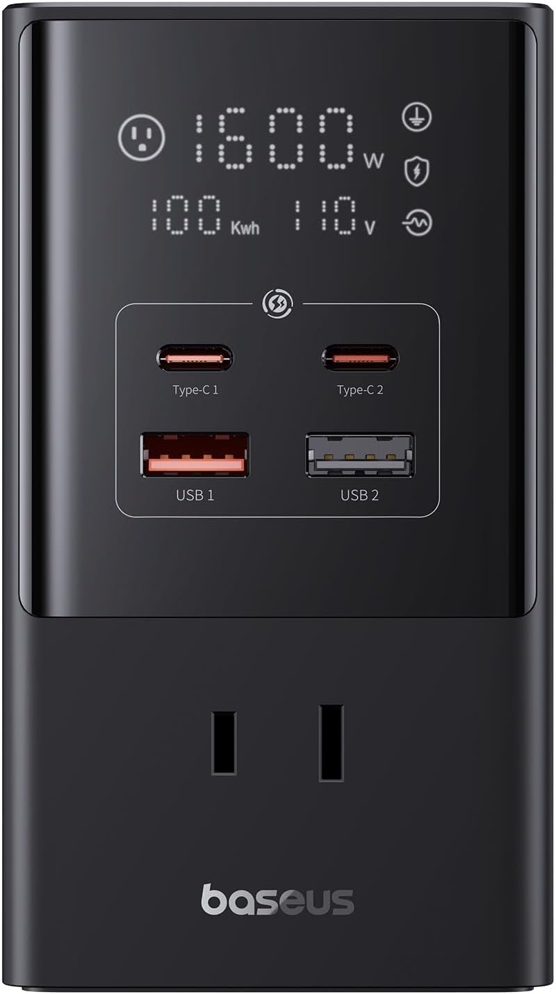Baseus Estación de carga de escritorio 10 en 1 con regleta de alimentación de 35 W, protector de sobretensiones, carga rápida para iPhone, iPad,