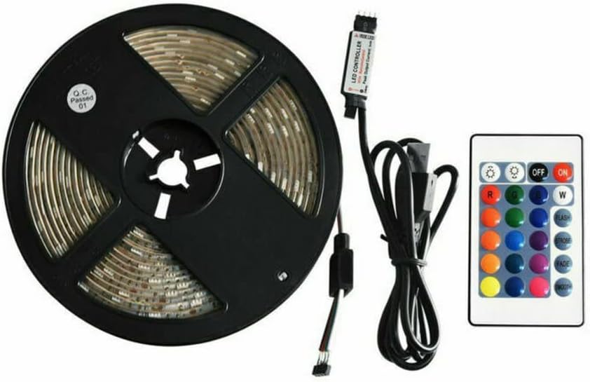 asky Tira de luz LED DC de 5 V, USB que cambia de color, retroiluminación de TV RGB + control remoto (3.3 ft)