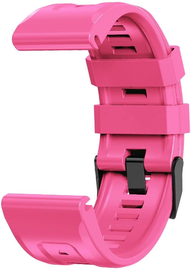 Correa de silicona compatible con Garmin Fenix 7X7X Pro6X6X Pro5X5X Plus33 HR, 1.024 in, ajuste rápido, pulsera de silicona suave, correa de