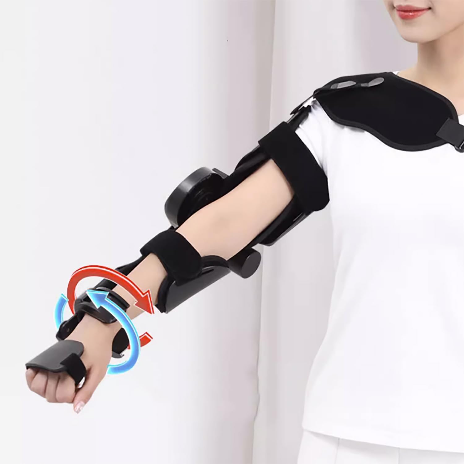 Dispositivo eléctrico de rehabilitación de articulación de codo, control inteligente inalámbrico, controla con precisión la extensión y el ángulo de