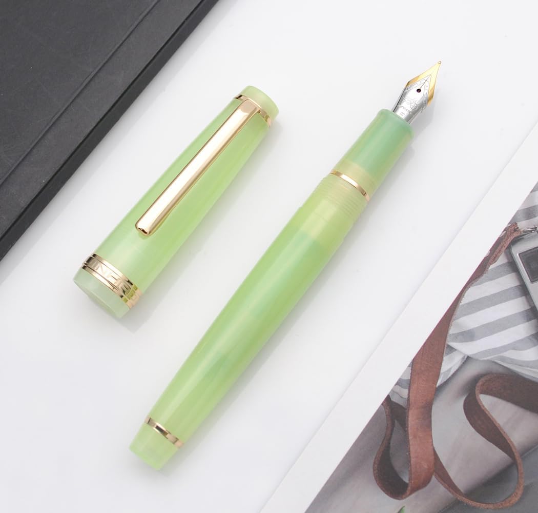 JINHAO 82 Pluma estilográfica (verde tierno, punta fina 0.020 in)