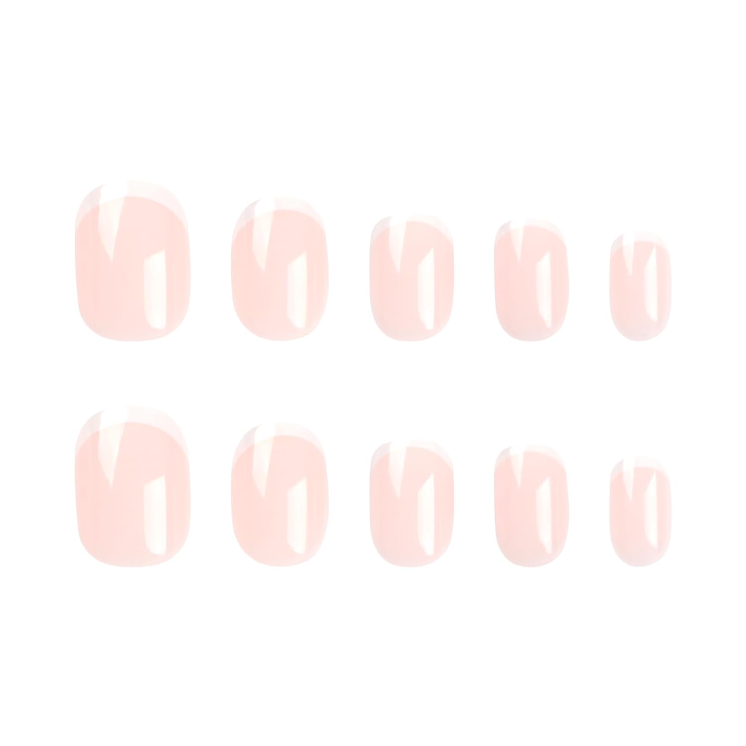 Uñas pequeñas a presión extra cortas con punta francesa, uñas postizas nude, uñas adhesivas bonitas, uñas con pegamento de punta francesa, uñas