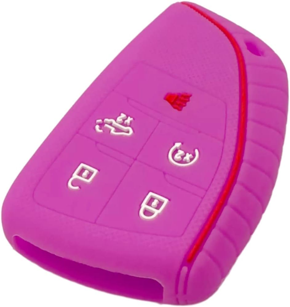 Funda de goma de silicona para llavero compatible con Chevrolet Silverado 1500 GMC Sierra 1500 2500HD 3500HD 3500HD 2022 2023 2024 (negro morado)