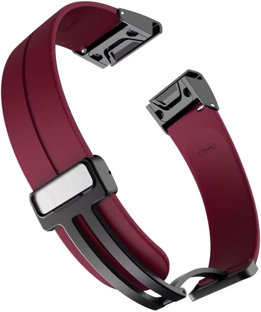 Correa deportiva Conm para Garmin Fenix 7x76x Gps65x5, correa magnética de repuesto de silicona de 0.866in y 1.024in