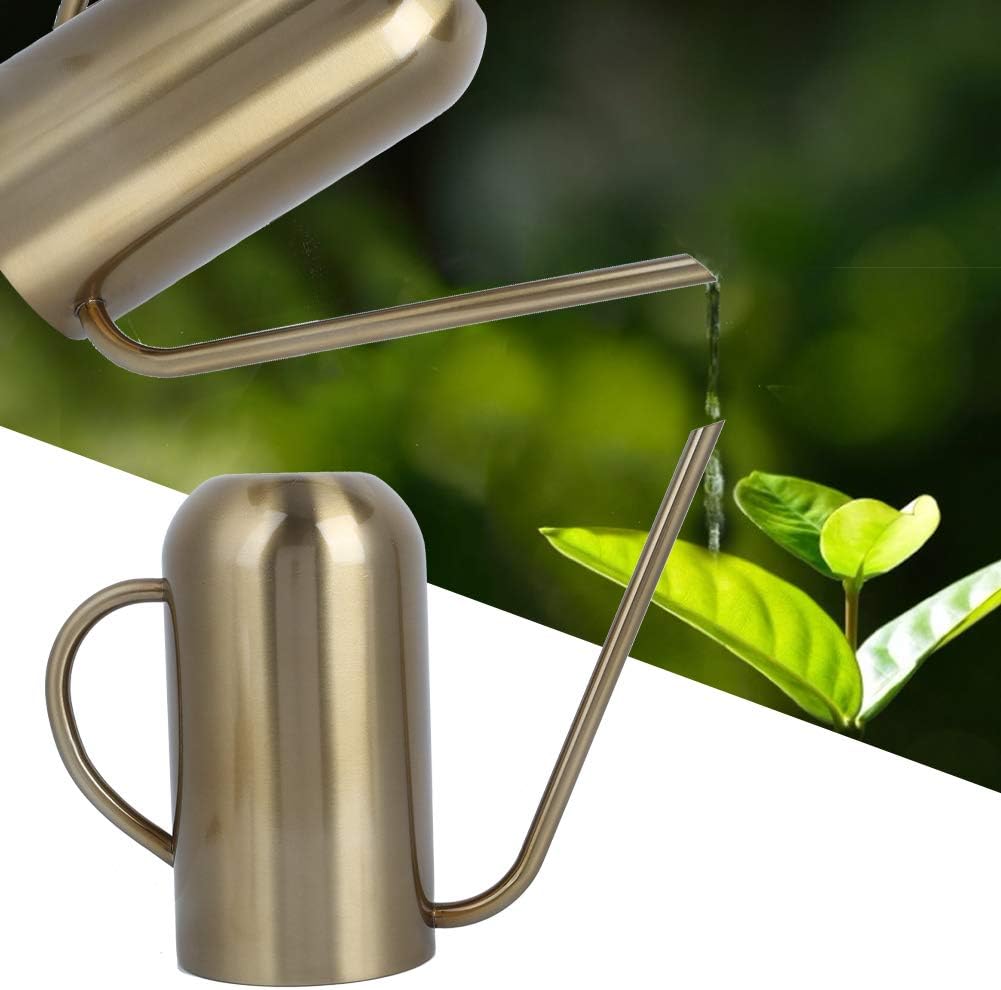 Fydun Stainl Steel Spout Wate Can Garden Wate Pot Irrigation Tool Gold 1.5L Stainl Steel Spout Wate for Family