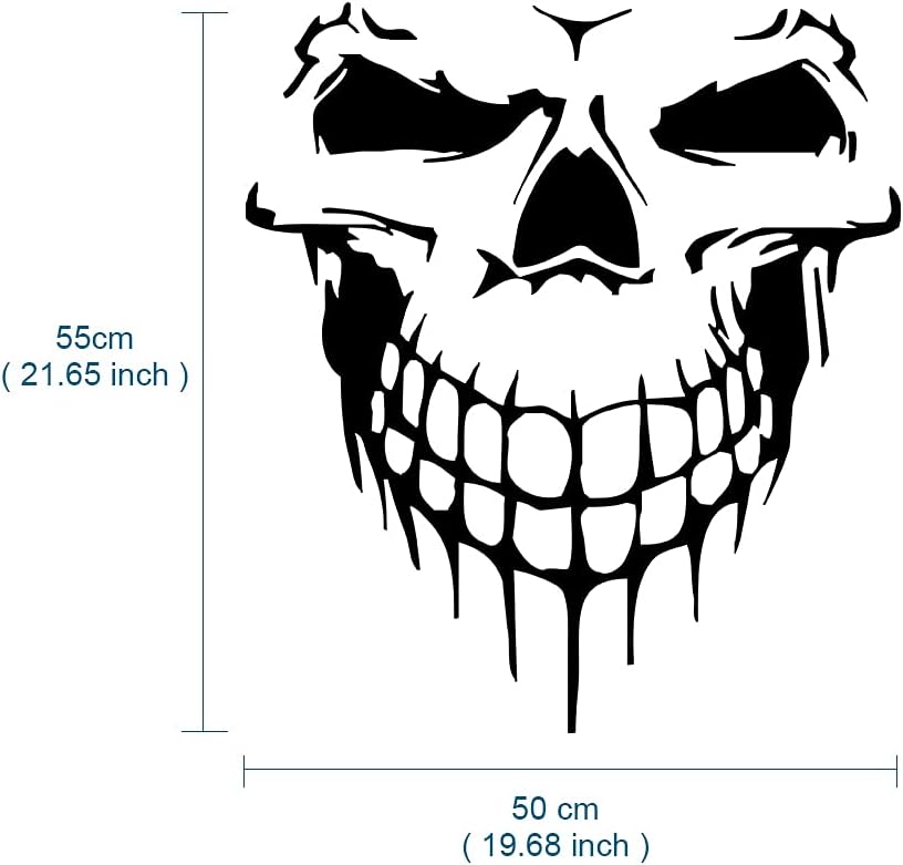 JSCARLIFE Calcomanías de calavera para automóvil, prácticas calcomanías para capó de automóvil, calcomanías gráficas de vinilo autoadhesivas para
