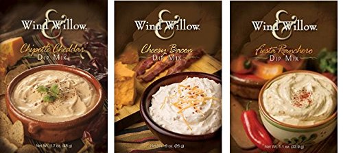 Wind & Willow Paquete variado de mezcla de inmersión tocino con queso, cheddar chipotle y fiesta ranchero