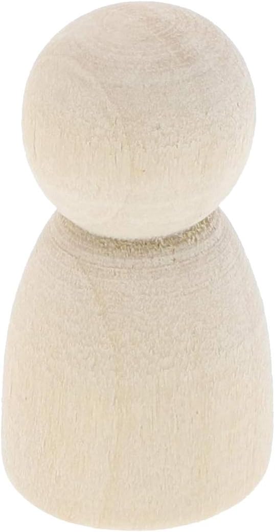 Bright Creations Muñecas de madera con clavijas, figuras de madera (1.1 pulgadas, 50 unidades)
