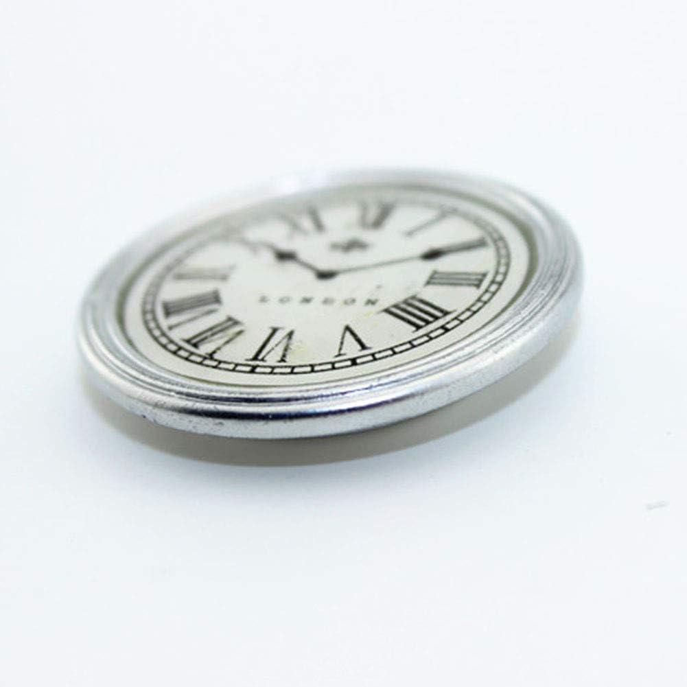 Reloj de pared redondo en miniatura de resina, accesorios de decoración de casa de muñecas, juguete blanco
