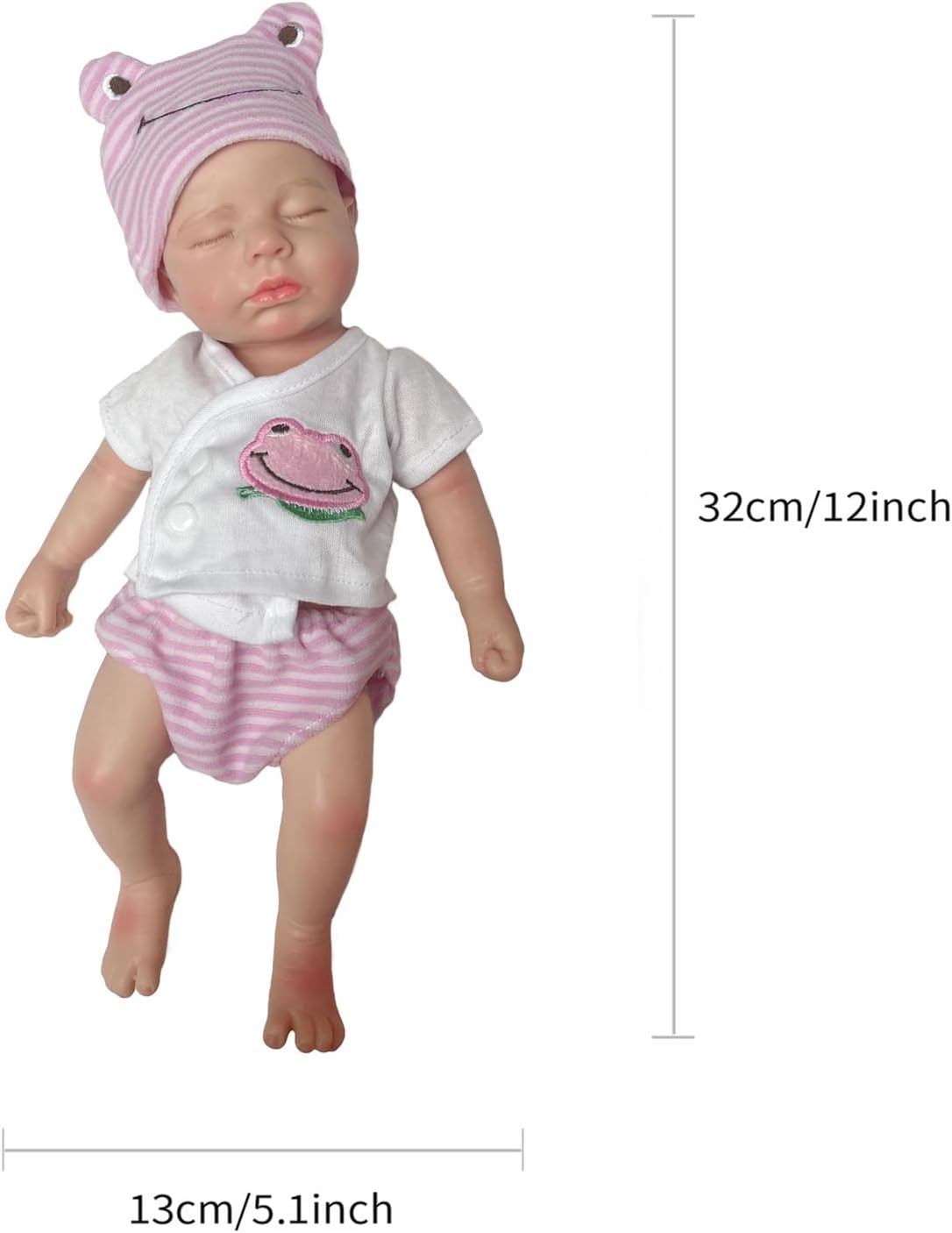 OtardDolls 13.0 in cuerpo completo sólido de silicona Loulou Girl Reborn Muñecas realistas hechas a mano pintadas muñecas Reborn regalo para niños