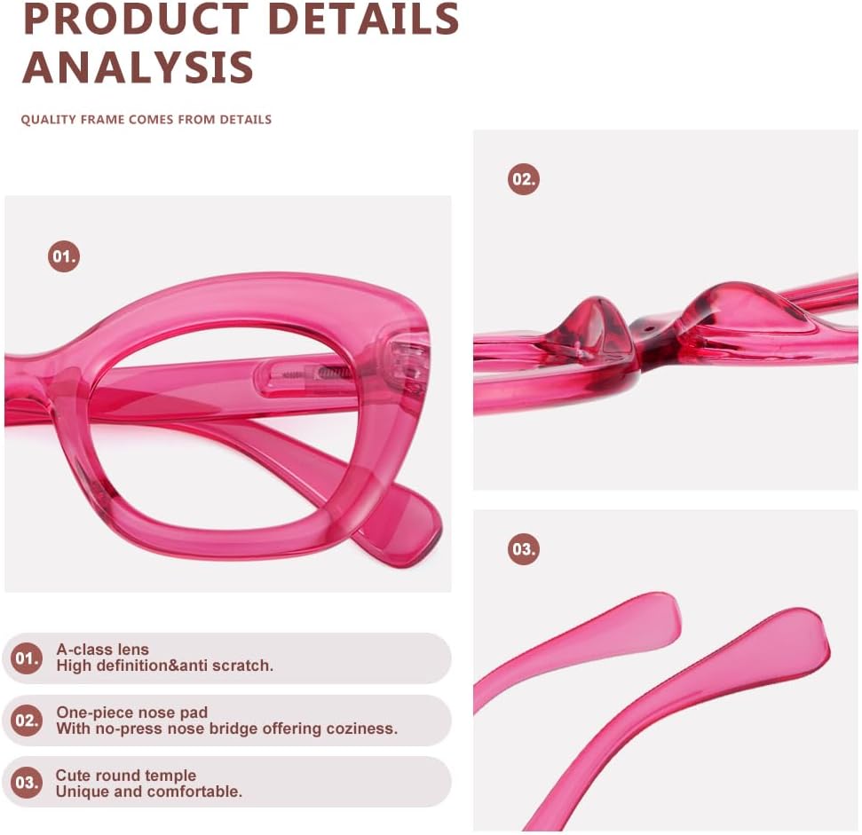JiSoo Gafas de lectura de ojo de gato de gran tamaño para mujer, gafas de lectura de ojo de gato de diseño, elegantes lectores con bisagra de resorte