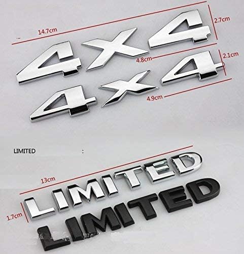 2 unidades (1 juego) Auto Tuning 4 X 4 Logo 3D Calcomanía Emblema Logo Pegatina Placa de Identificación Libertad + Puerta Limitada de Capucha de