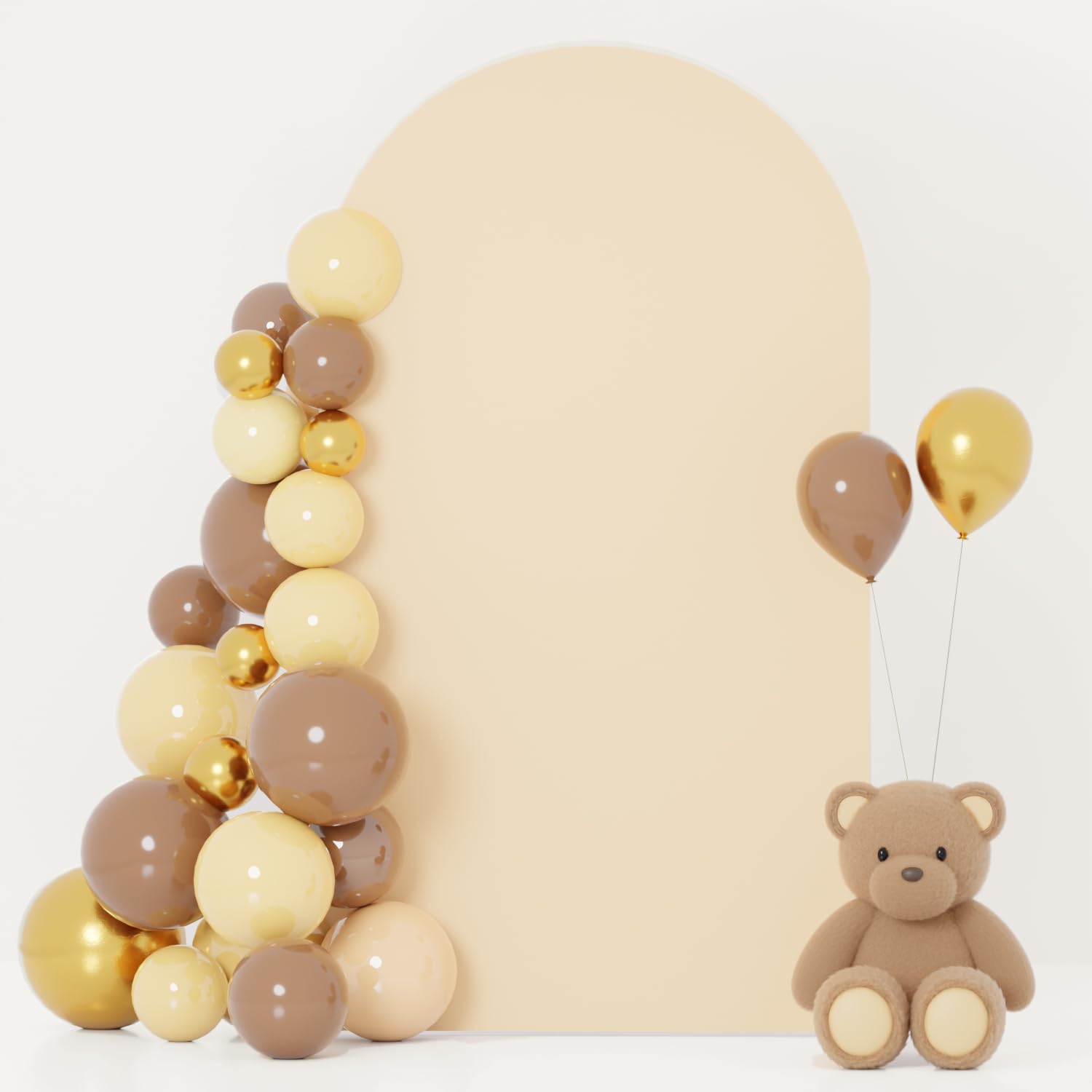 FOTSHARER Cubierta para arco de boda, cubierta de arco de globo beige de 2.6 x 6 pies, cubierta de arco de elastano para arco de Chiara Boho para