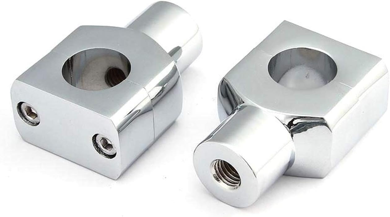 INNOGLOW Elevadores de manillar de motocicleta de 1 “abrazadera de montaje de manillar universal cromado barra redonda para Harley Kawasaki Suzuki