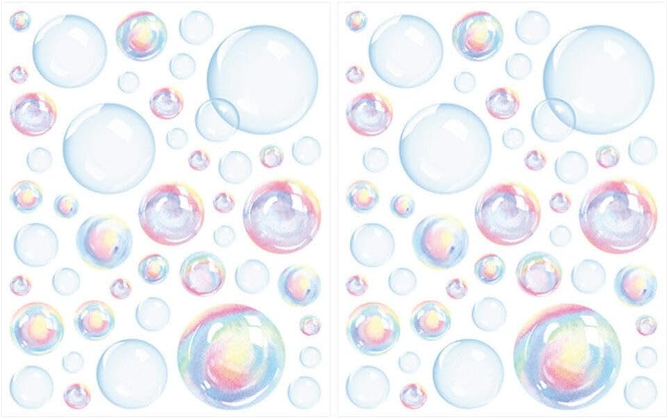 VOSAREA Calcomanías de pared de burbujas para baño, calcomanías de océano bajo el mar, decoración artística de pared de burbujas de vinilo para