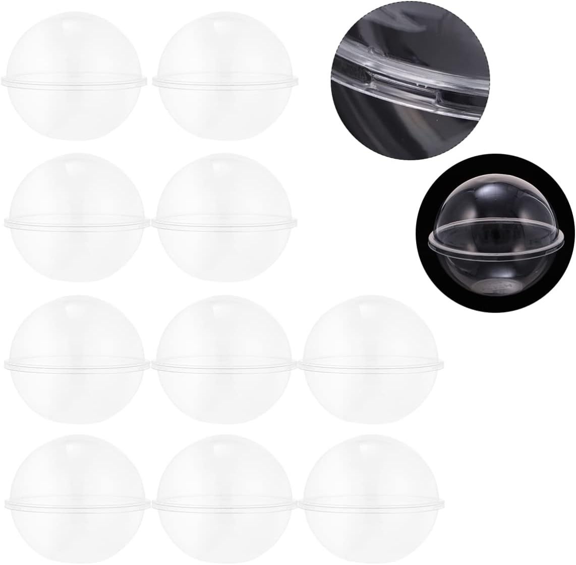 CALLARON Caja transparente para magdalenas en forma de bola, portador de magdalenas, contenedor de plástico para tartas de macarrón, contenedor de