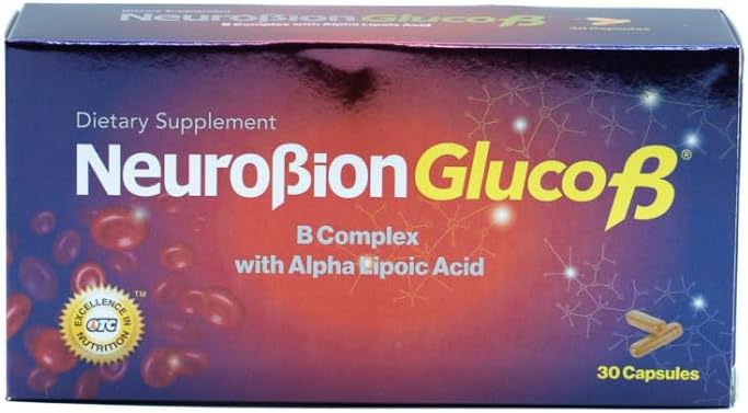Neurobion Gluco B con Acido Alfa Lipoico Suplemento Dietético Complejo B con Ácido Alfa Lipoico, Complejo B 30 Cápsulas