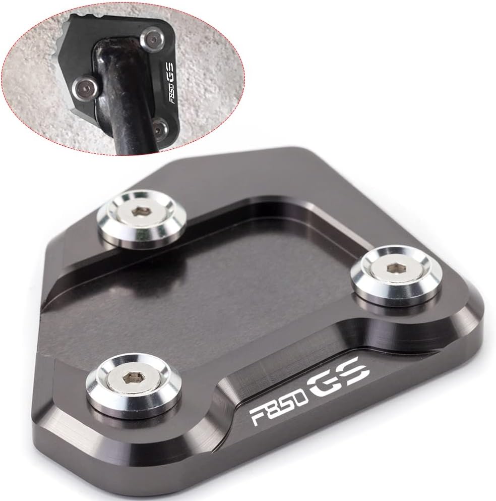 Wooxiu For BMW F850GS 2018-2022 Motorcycle CNC Kickstand Side Stand Enlarge Extension Pad f850 gs f 850 gs f850gs adventure Accessories (gray)