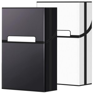 roygra Caja de cigarrillos, interruptor magnético de aluminio con capacidad para 20 2 unidades (negro + plata, 3.346 in tamaño King) roygra Caja de cigarrillos, interruptor magnético de aluminio con capacidad para 20 2 unidades (negro + plata, 3.346 in tamaño King)