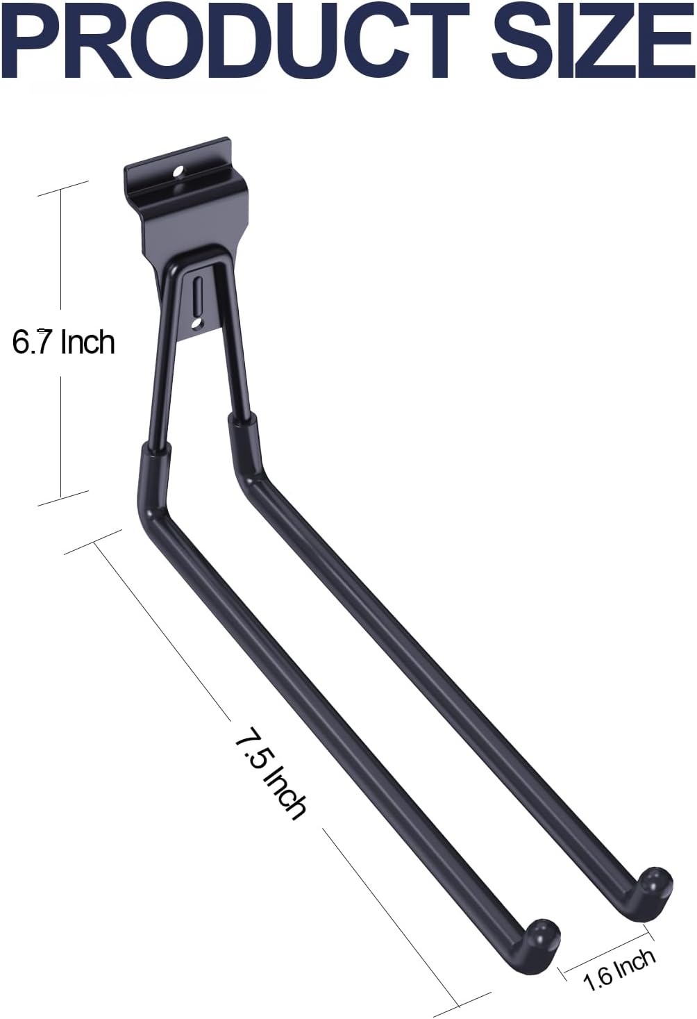 Slatwall Ganchos de garaje, 7.5 pulgadas, resistentes listones para colgar en la pared, ganchos de almacenamiento, ganchos colgantes de pared para