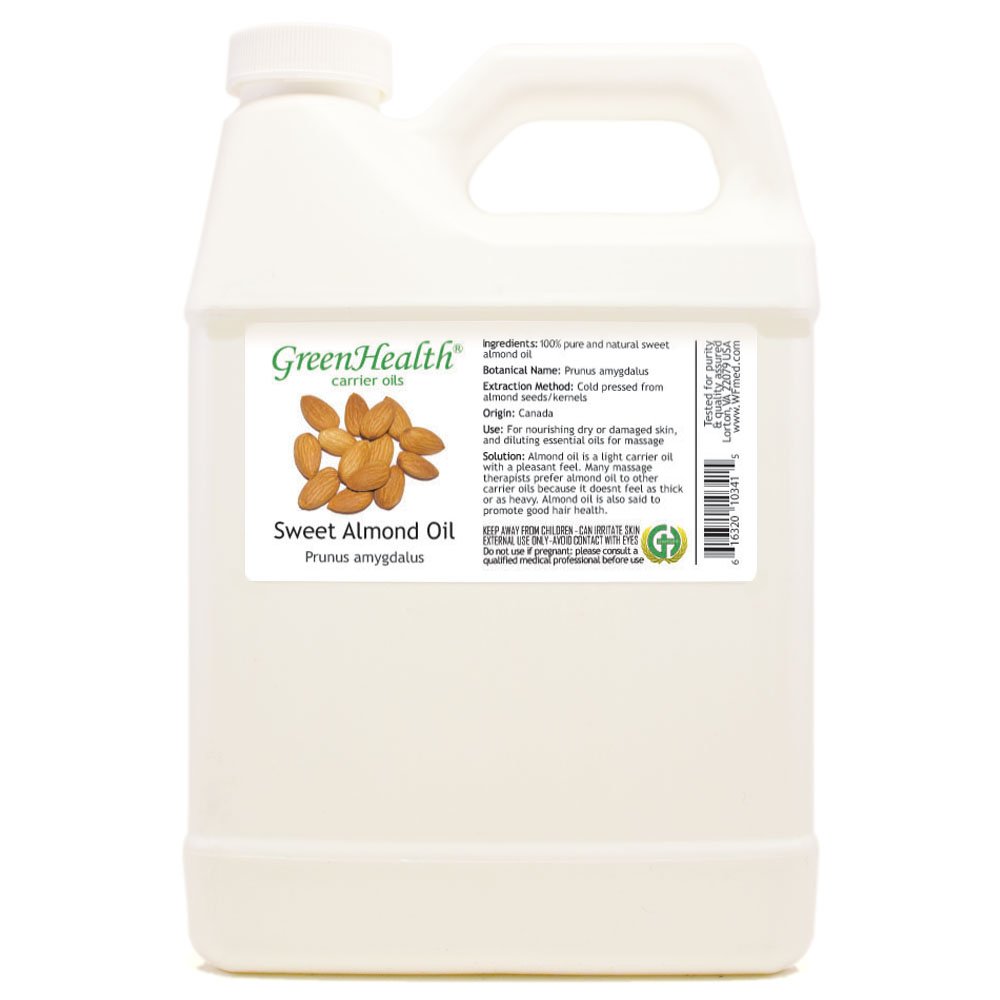 GreenHealth Aceite dulce de almendras 100% puro, prensado en frío – 32 fl oz