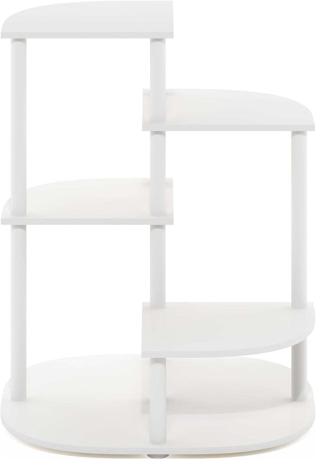 Furinno Celuka – Soporte de 4 niveles para plantas de interior y exterior, estante de esquina para múltiples plantas, blancoblanco virgen