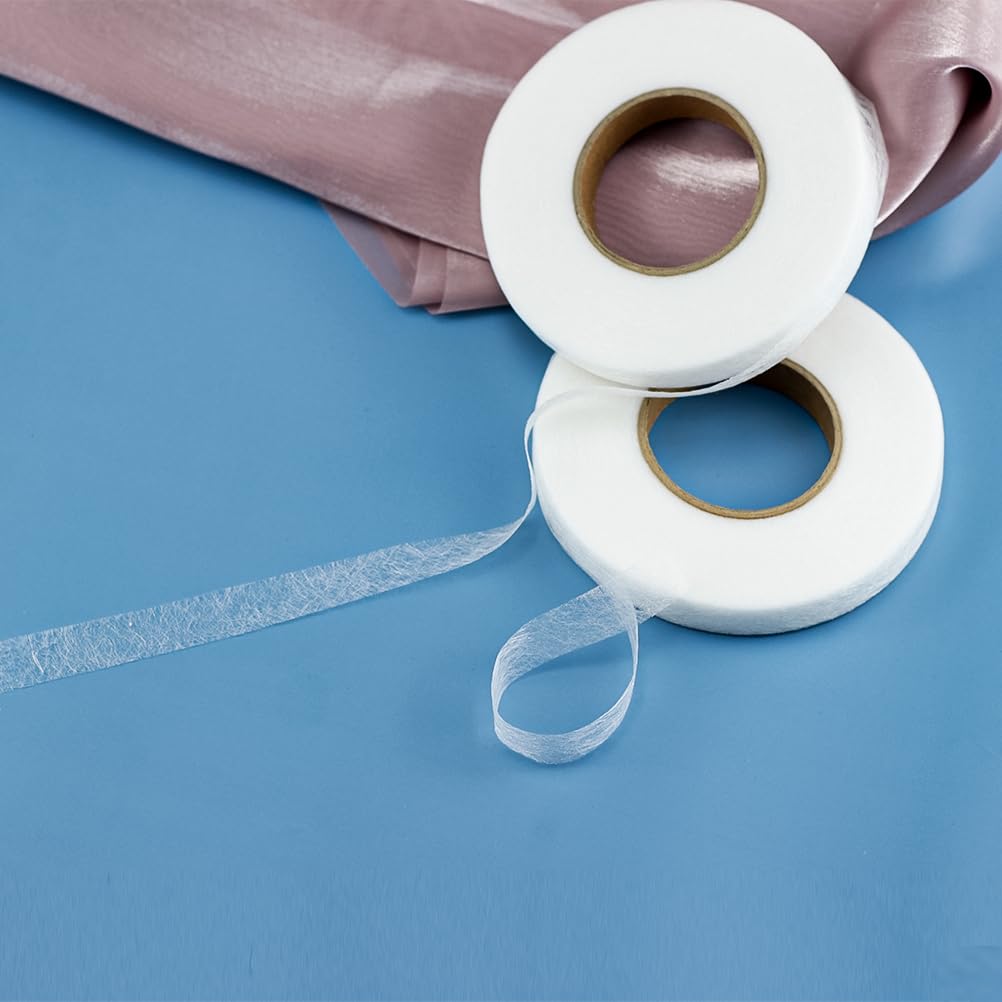 2 rollos de cinta de dobladillo para planchar, 140 yardas de 12 pulgada, cinta adhesiva de tela para fundir cinta para planchar para proyectos de