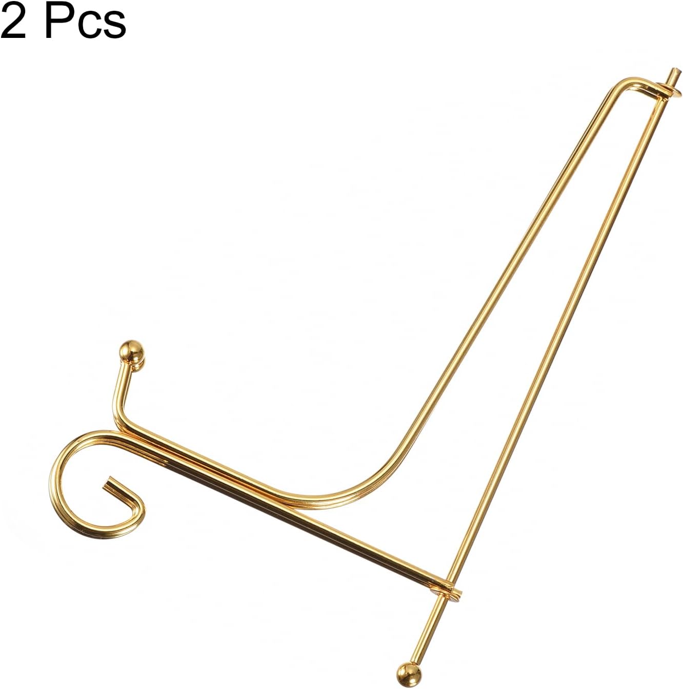 uxcell Soporte de placa para exhibición, 10 pulgadas, 2 piezas, soporte decorativo de hierro, caballete de metal, soporte de exhibición plegable