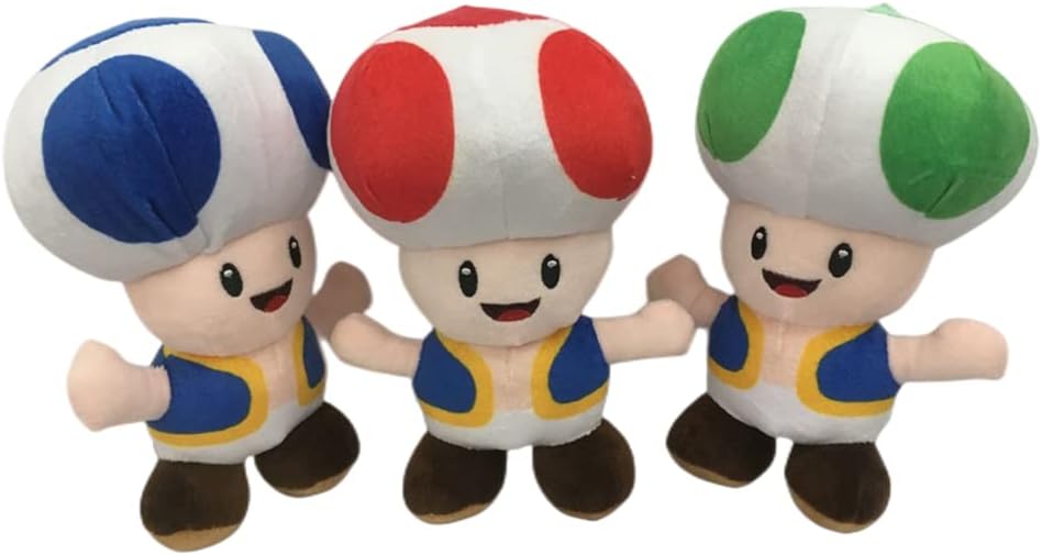 Peluche de sapo verde de hongo, posición de pie, muñeco de juguete de peluche de 8 pulgadas