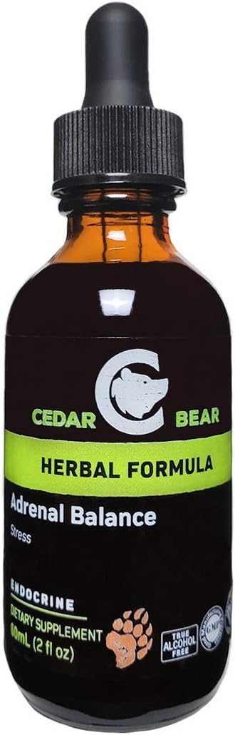 Cedar Bear – Suplemento herbario líquido con adaptógenos que combaten la fatiga, gestiona el estrés y aumenta la energía, 2 onzas líquidas (1 unidad)