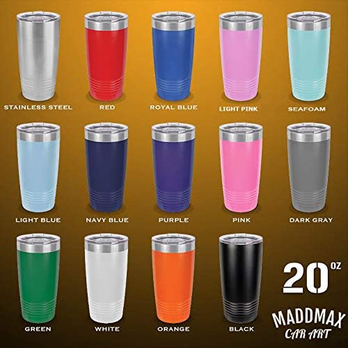 1966-77 Ford Bronco – Vaso de acero inoxidable de 20 onzas con tapa transparente, color naranja