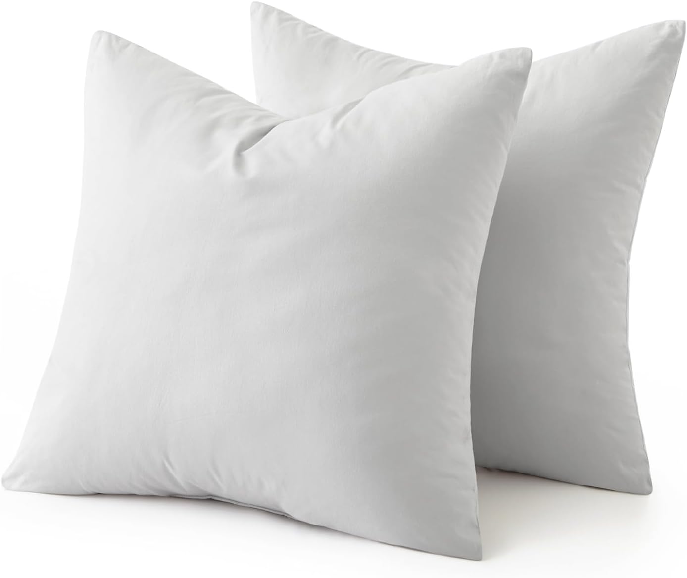 Juego de 2 rellenos de almohada de 18 x 18 pulgadas, almohadas decorativas de plumón, almohadas blancas de lujo para sofá, cama y cojín