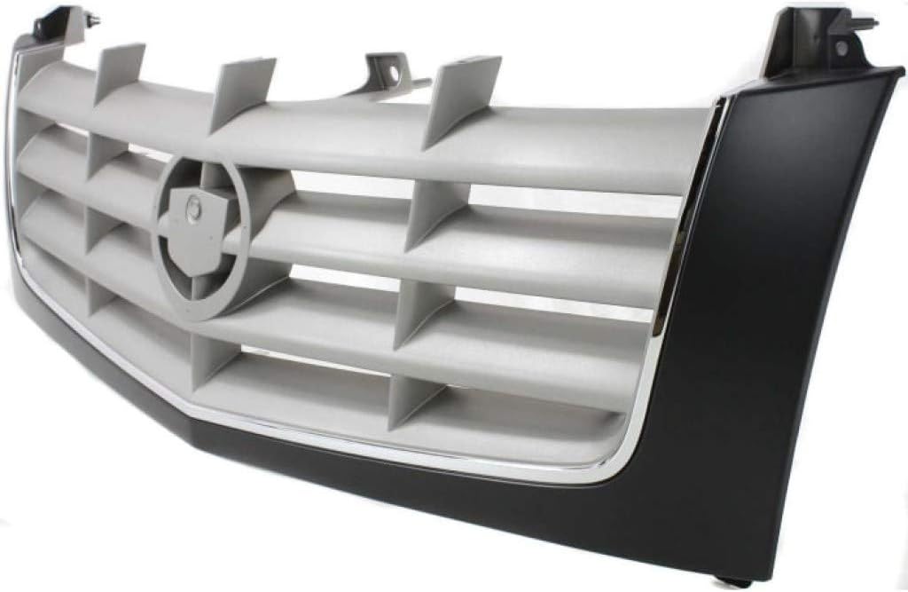 Para Cadillac EscaladeEscalade EXT Grille Assembly 2002 03 04 05 2006  Inserto de barra transversal  Carcasa e inserto pintable  con inserto cromado