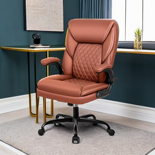 Silla de oficina, silla ejecutiva de cuero, sillas de escritorio de oficina en casa, silla ergonómica de escritorio para computadora con brazos