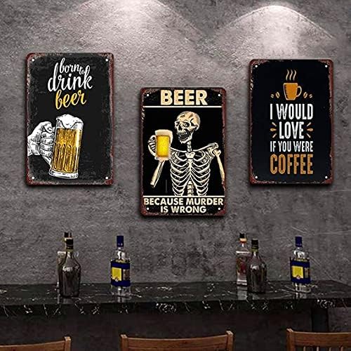 Letreros de chapa de metal divertidos retro precaución a personas borrachas cruzando advertencia, decoración de pared, tamaño 8 x 12
