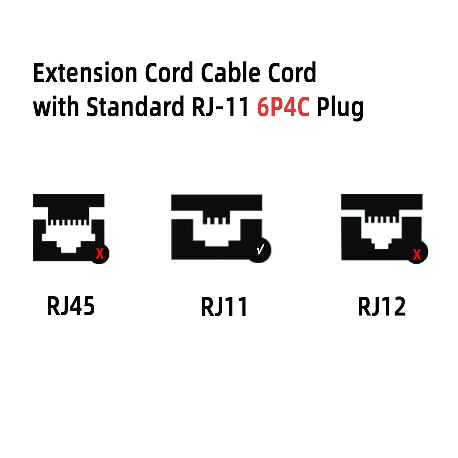 SOTESIN Cables telefónicos para teléfonos fijos de 25 pies con enchufe RJ11 y acopladores en línea