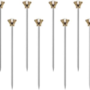 Mewuthede Palillos de cóctel de acero inoxidable, palillos de martini de metal, palillos de dientes de frutas, brocheta reutilizable para adornar, Mewuthede Palillos de cóctel de acero inoxidable, palillos de martini de metal, palillos de dientes de frutas, brocheta reutilizable para adornar,