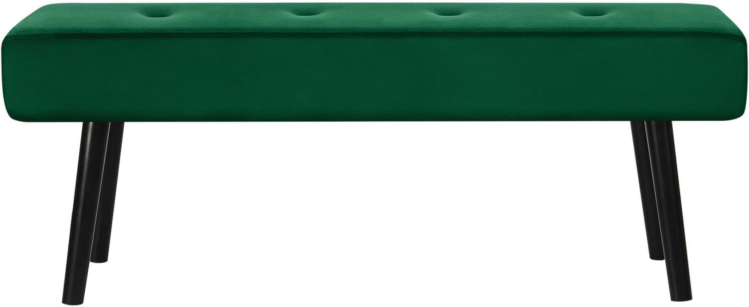 Banco de entrada  Banco verde para dormitorio, moderno extremo otomano de cama, bancos acolchados de terciopelo para sala de estar, vestíbulo,