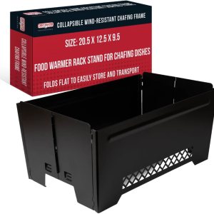 Chef Master 90253 – Soporte para calentador de alimentos, soporte de aluminio y calentador para alimentos, marco plegable resistente al viento, mesa Chef Master 90253 – Soporte para calentador de alimentos, soporte de aluminio y calentador para alimentos, marco plegable resistente al viento, mesa