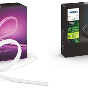 Philips Hue White and Color Ambiance – Tira de luz para exteriores de 7 pies y extensión de cable de 16 pies para exteriores – (1) cable de 16 pies Philips Hue White and Color Ambiance – Tira de luz para exteriores de 7 pies y extensión de cable de 16 pies para exteriores – (1) cable de 16 pies