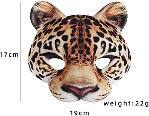 1 máscara de media cara de Halloween, máscaras de leopardo para Halloween, carnaval, fiesta, disfraces, accesorios de disfraces