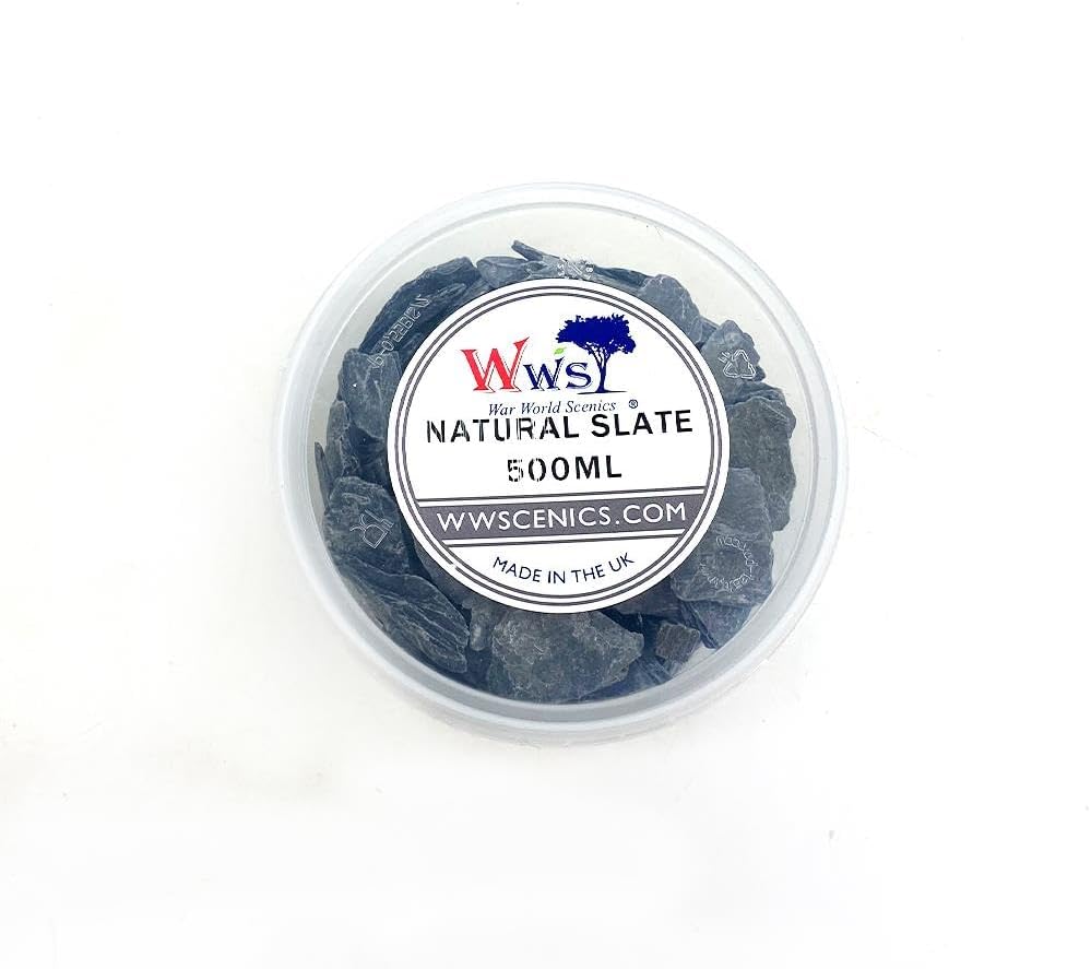 WWScenics Natural Slate Stone  500ml Tub  Scenery Basing Material